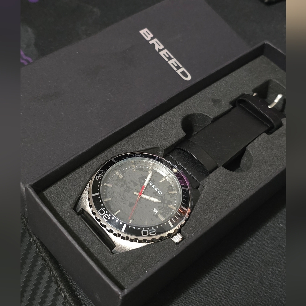 NWT Breed Black and Silver Men's Watch
